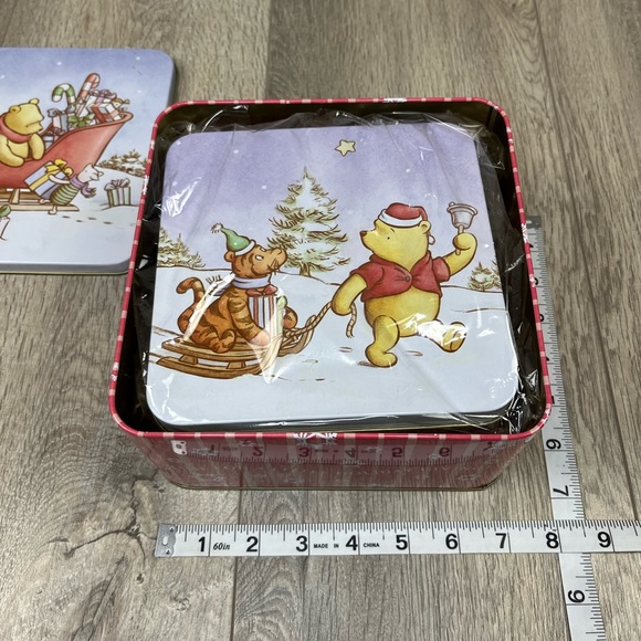 New Winnie The Poo 3 Piece Tin Box Set Christmas Holiday Disney - Picture 7 of 16